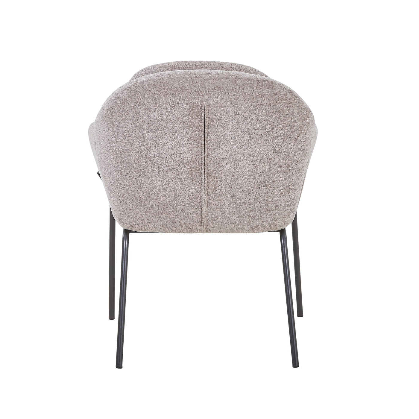 EYLA Chaise en tissu taupe pieds en métal noir - Chaise de repas - Mobilier Deco