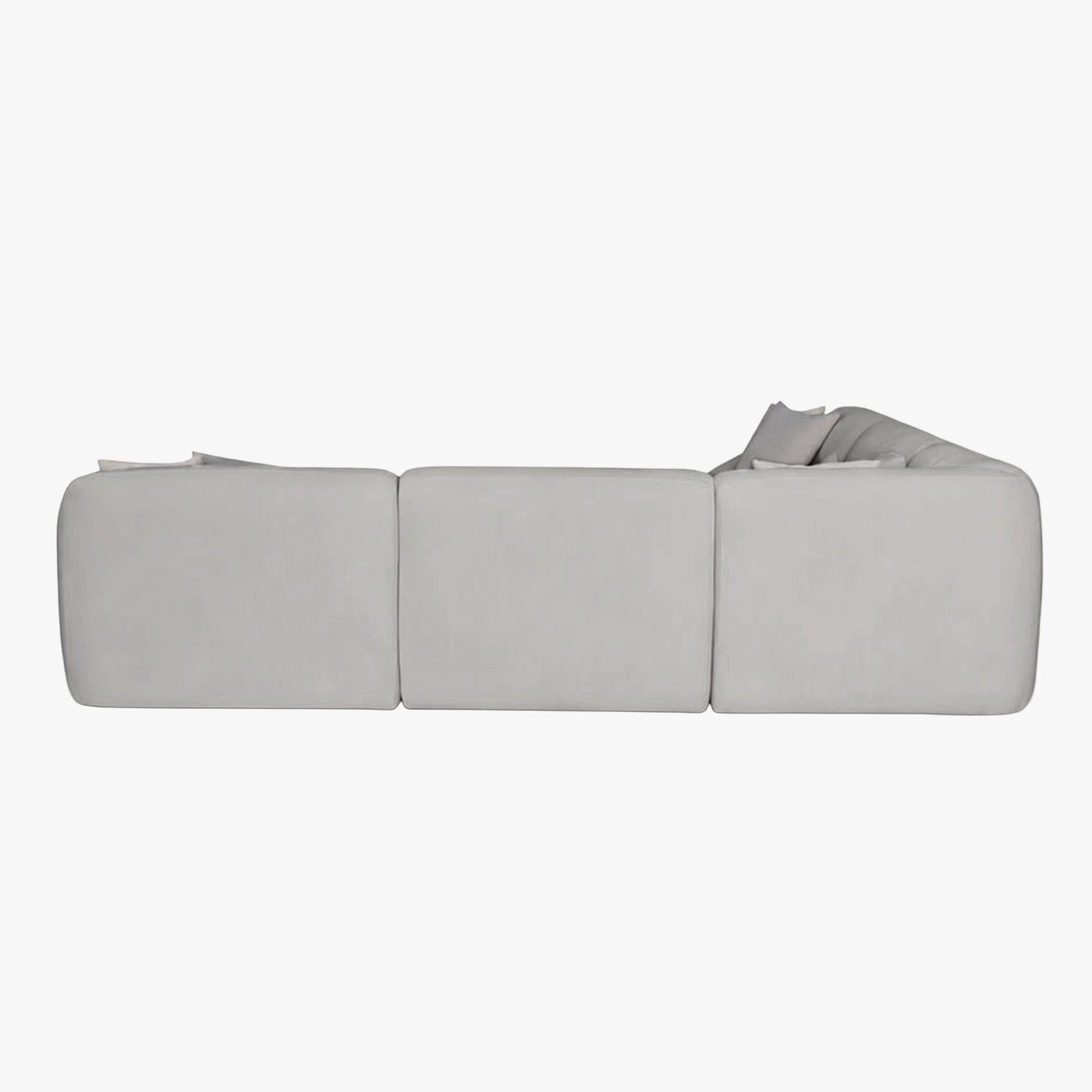 LENA Canapé d'angle modulable en tissu gris clair