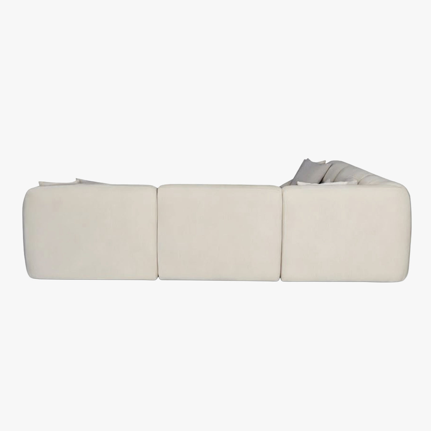 LENA Canapé d'angle modulable en tissu beige