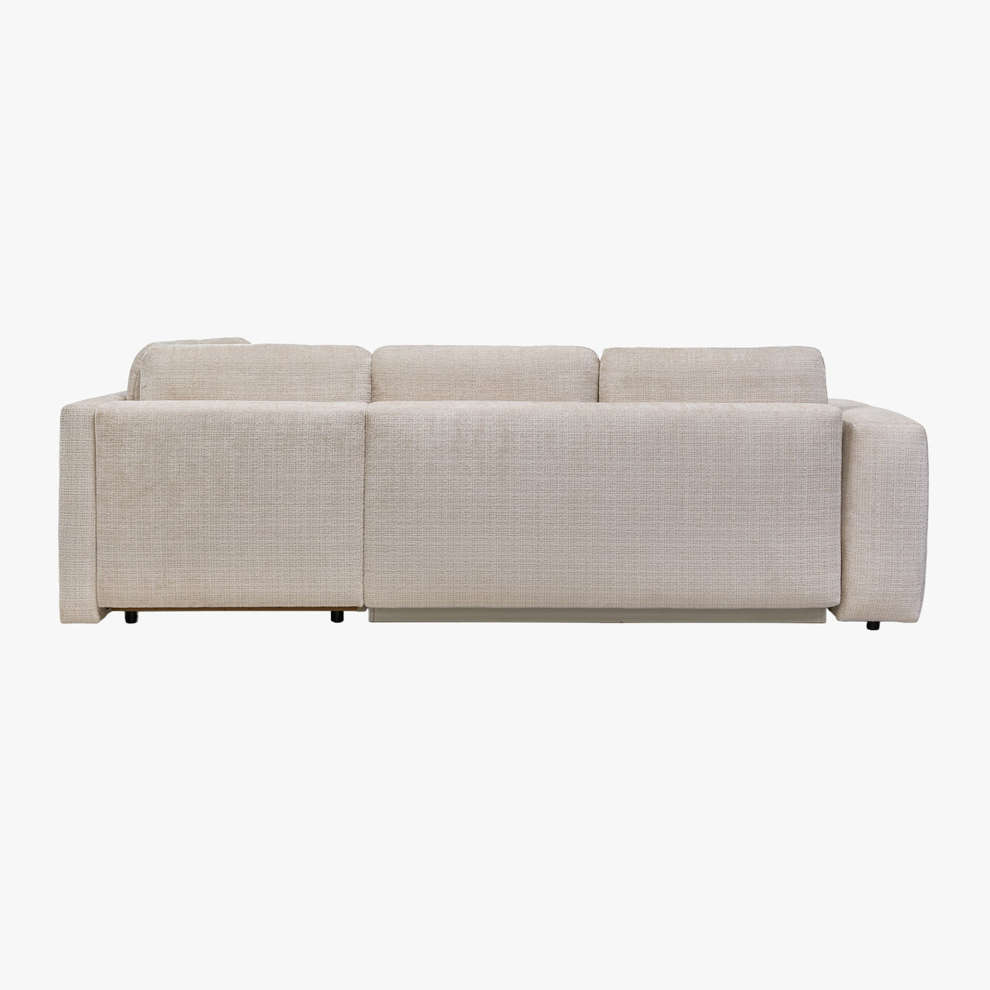 FANY Canapé d'angle convertible en tissu beige - Angle droit - Canapé d'angle convertible - Mobilier Deco