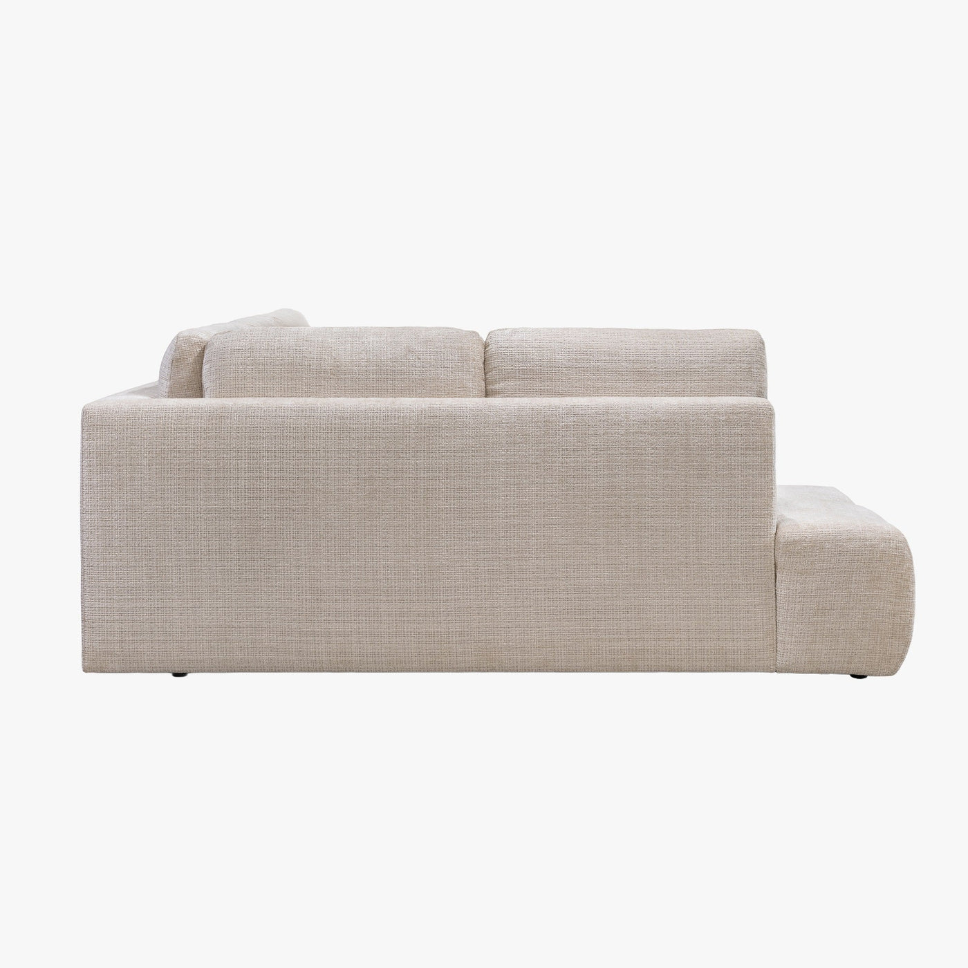 FANY Canapé d'angle convertible en tissu beige - Angle gauche - Canapé d'angle convertible - Mobilier Deco