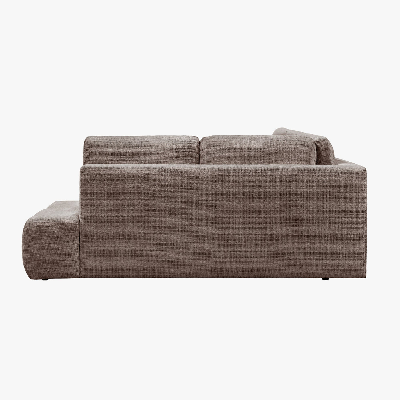 FANY Canapé d'angle convertible en tissu taupe - Angle droit - Canapé d'angle convertible - Mobilier Deco