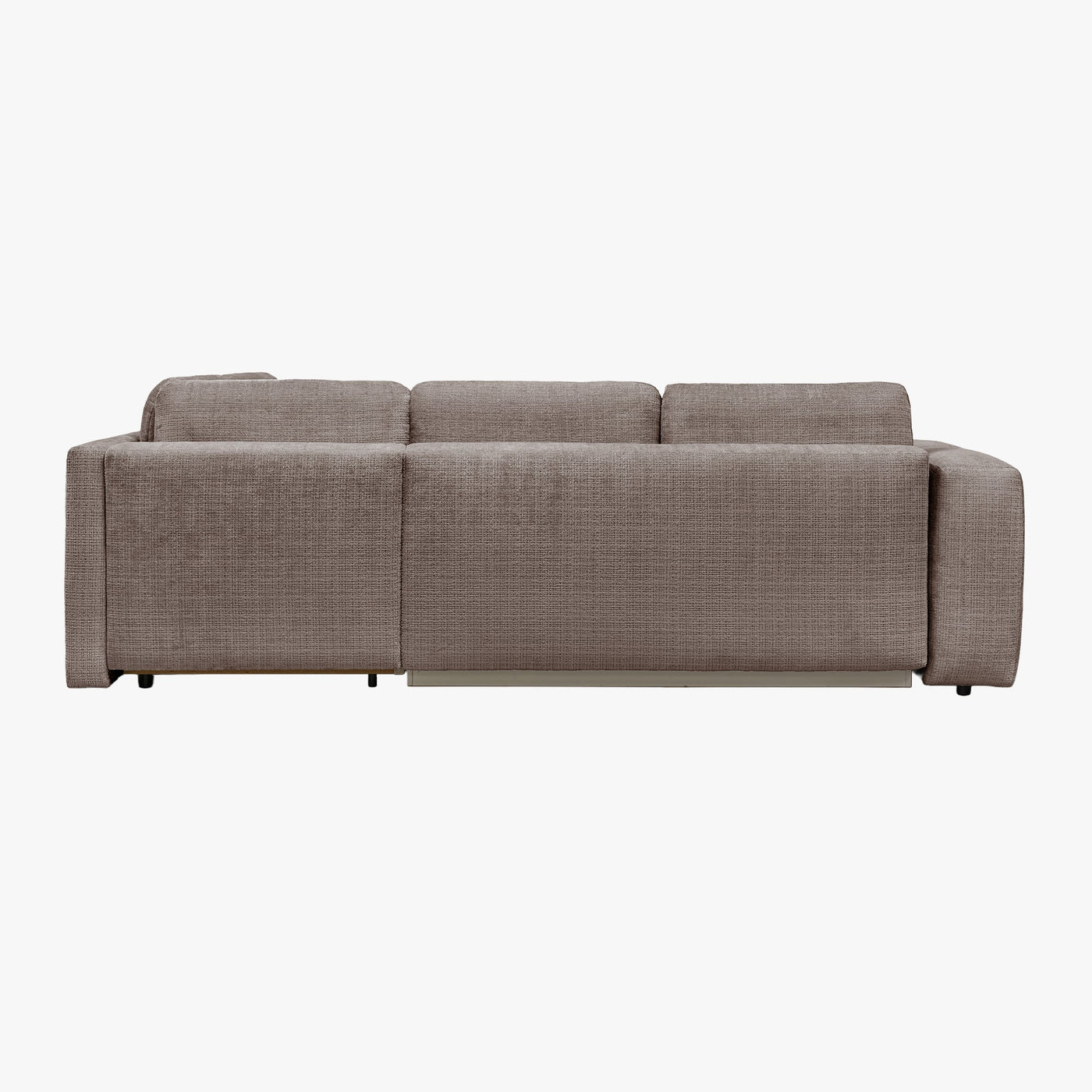 FANY Canapé d'angle convertible en tissu taupe - Angle droit - Canapé d'angle convertible - Mobilier Deco