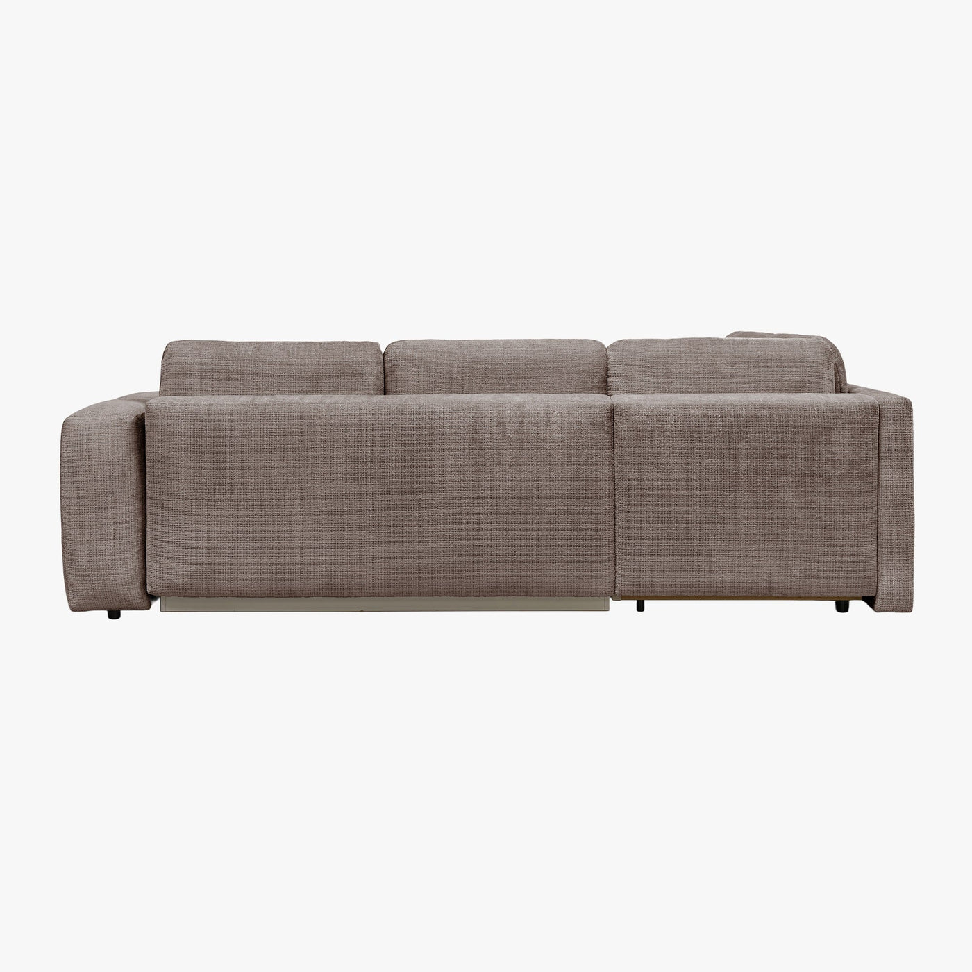 FANY Canapé d'angle convertible en tissu taupe - Angle gauche - Canapé d'angle convertible - Mobilier Deco