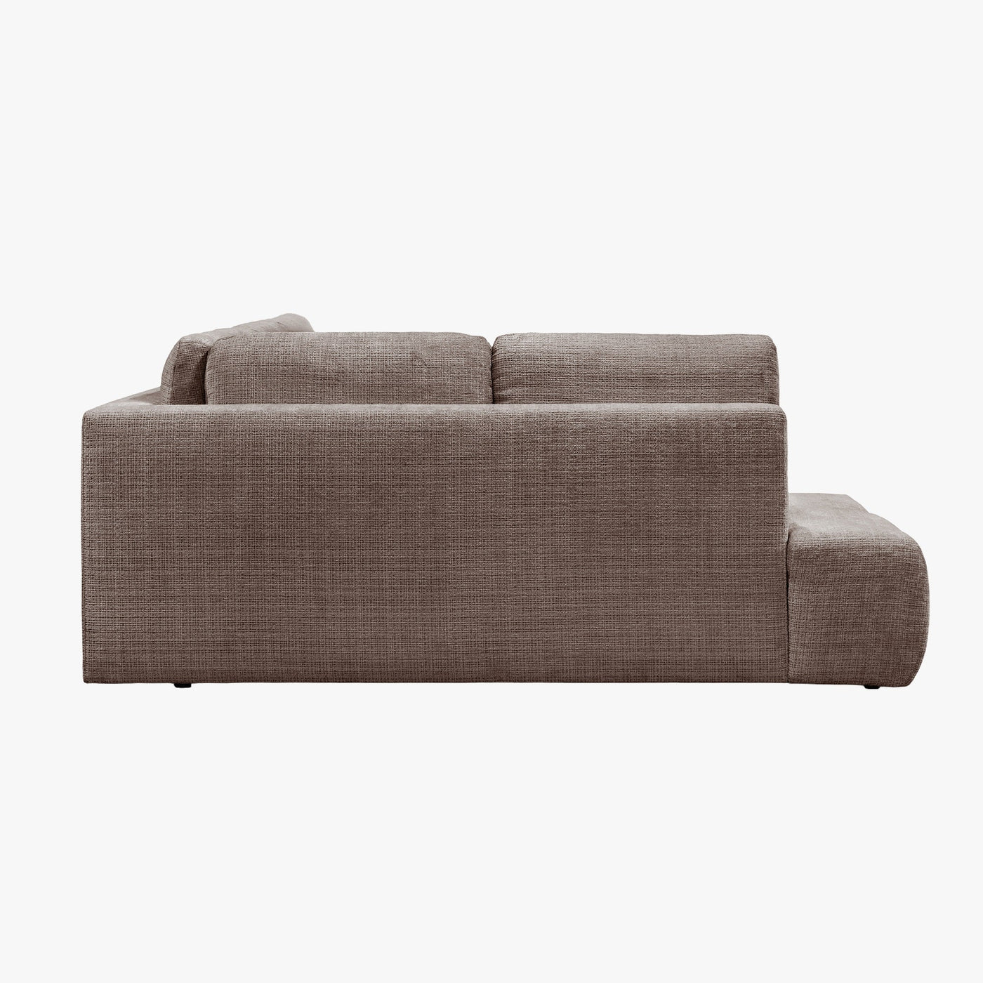 FANY Canapé d'angle convertible en tissu taupe - Angle gauche - Canapé d'angle convertible - Mobilier Deco