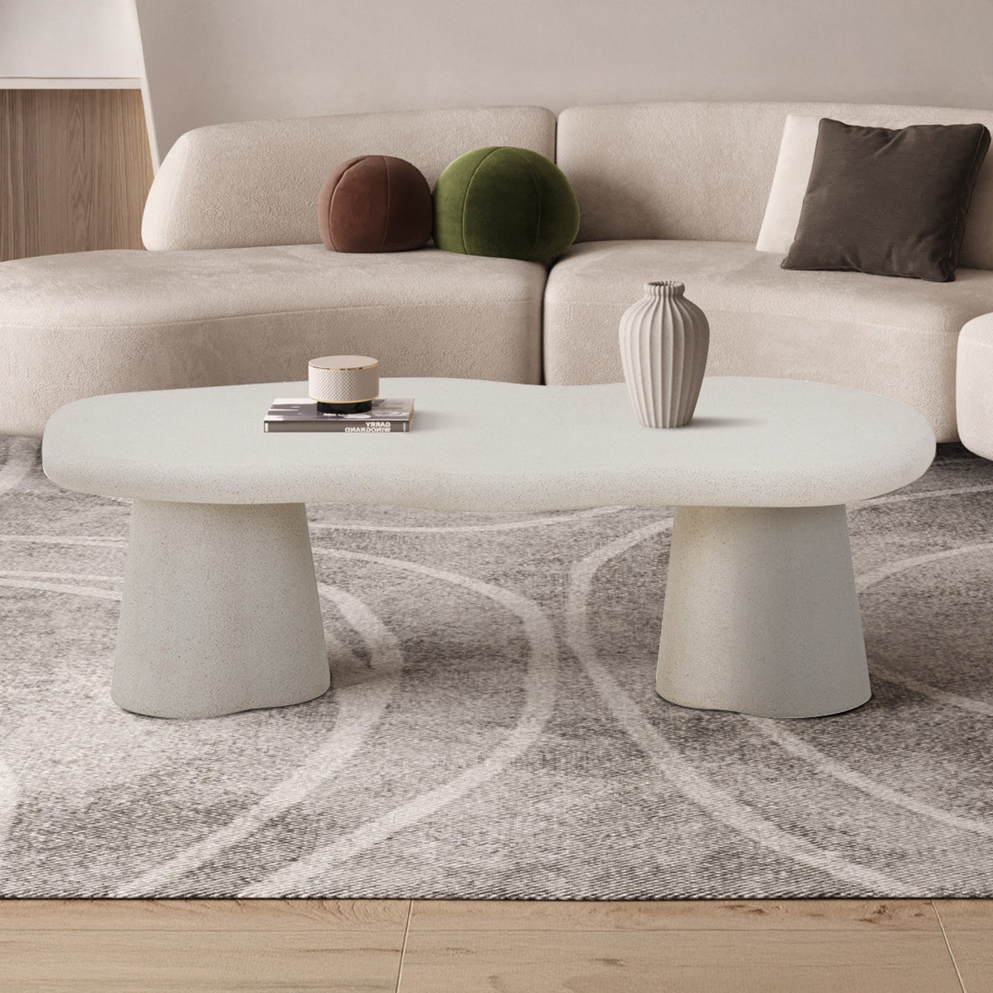 FARO Table basse couleur ciment 130 cm - Table basse - Mobilier Deco