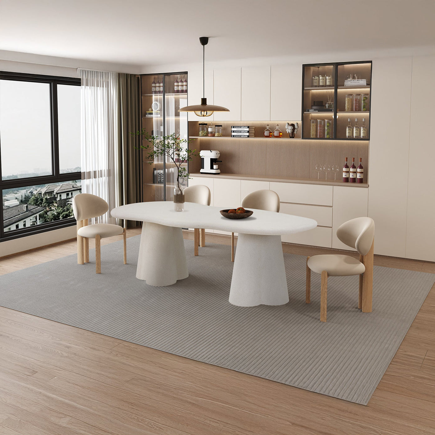 FARO XL Table à manger couleur ciment 220 cm - Table à manger - Mobilier Deco