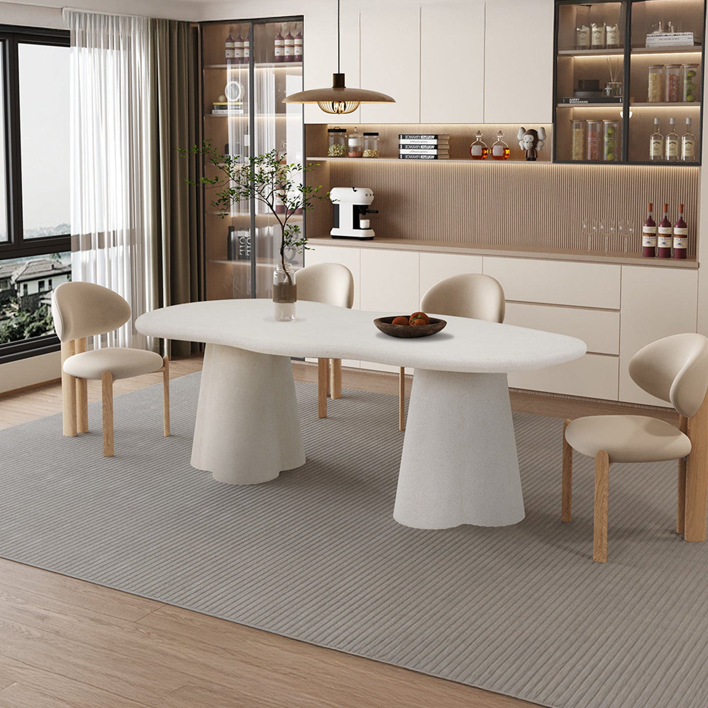 FARO XL Table à manger couleur ciment 220 cm - Table à manger - Mobilier Deco