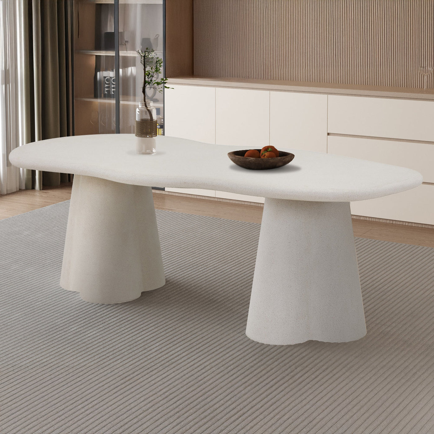 FARO XL Table à manger couleur ciment 220 cm - Table à manger - Mobilier Deco