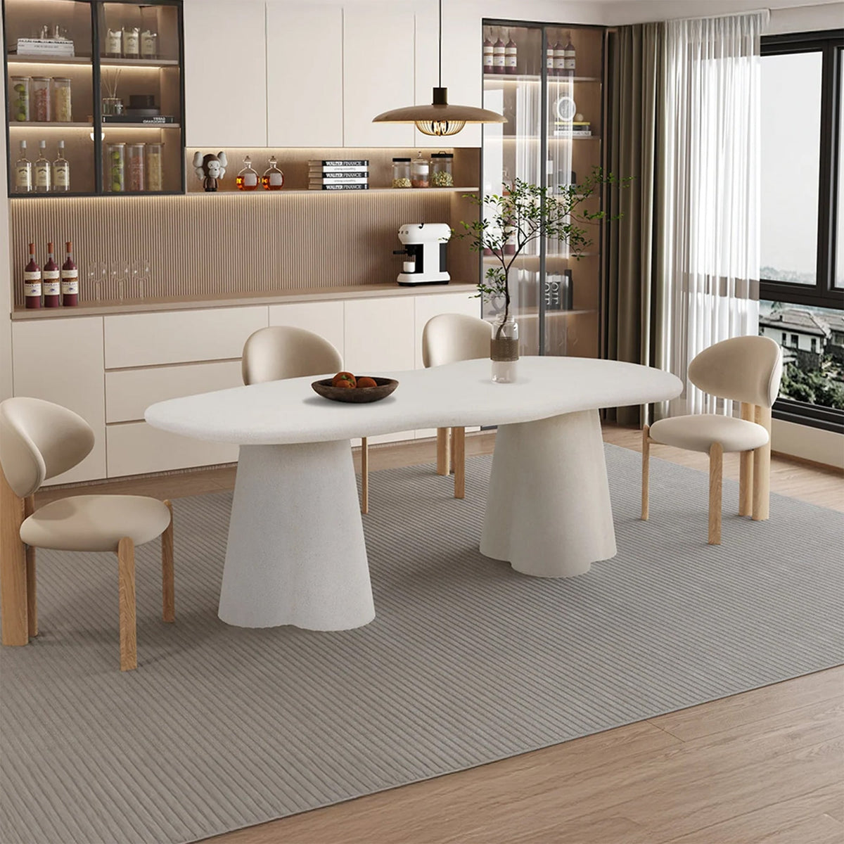 FARO XL Table à manger couleur ciment 220 cm - Table à manger - Mobilier Deco