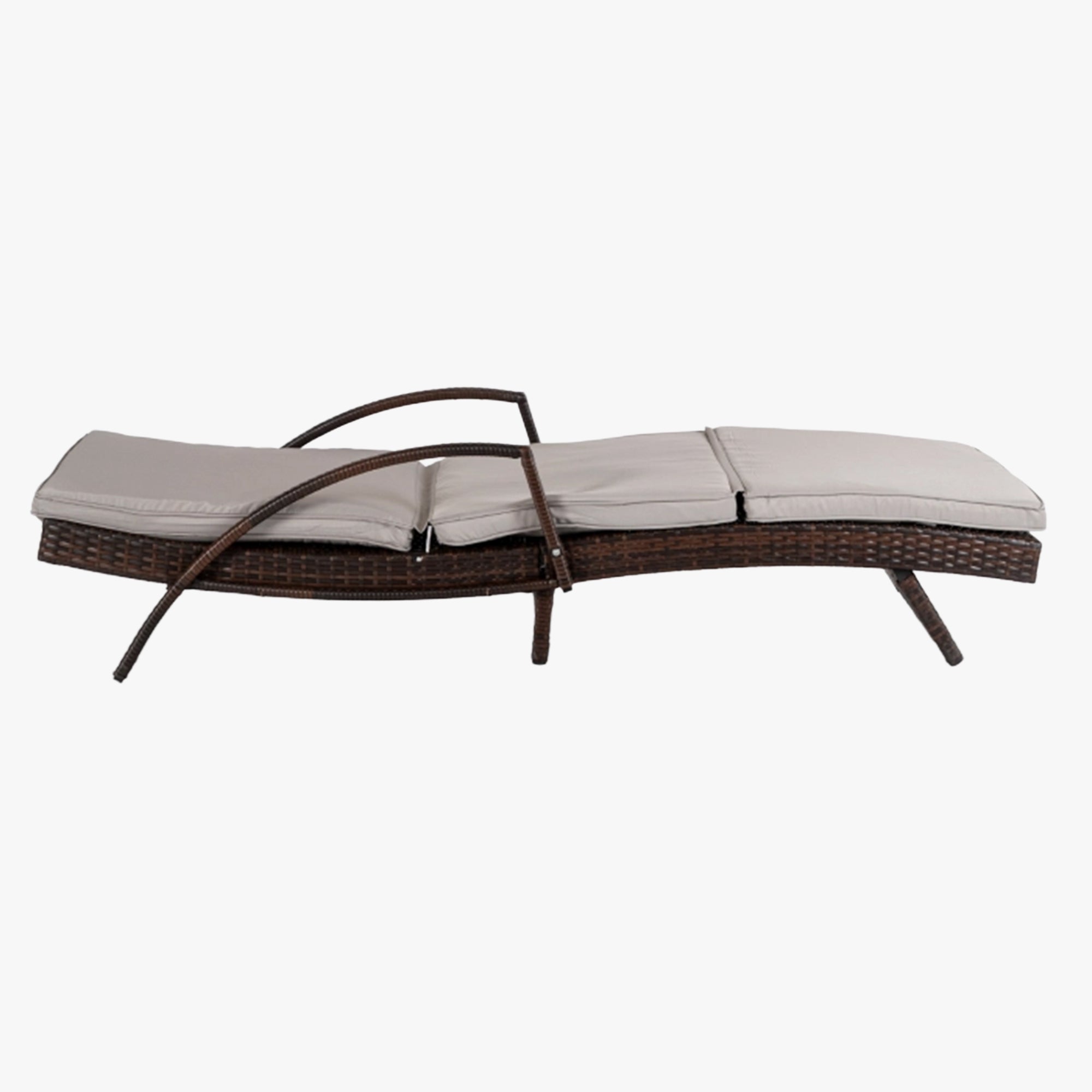 FELIZ Fauteuil de jardin inclinable gris et marron - Mobilier de jardin - Mobilier Deco
