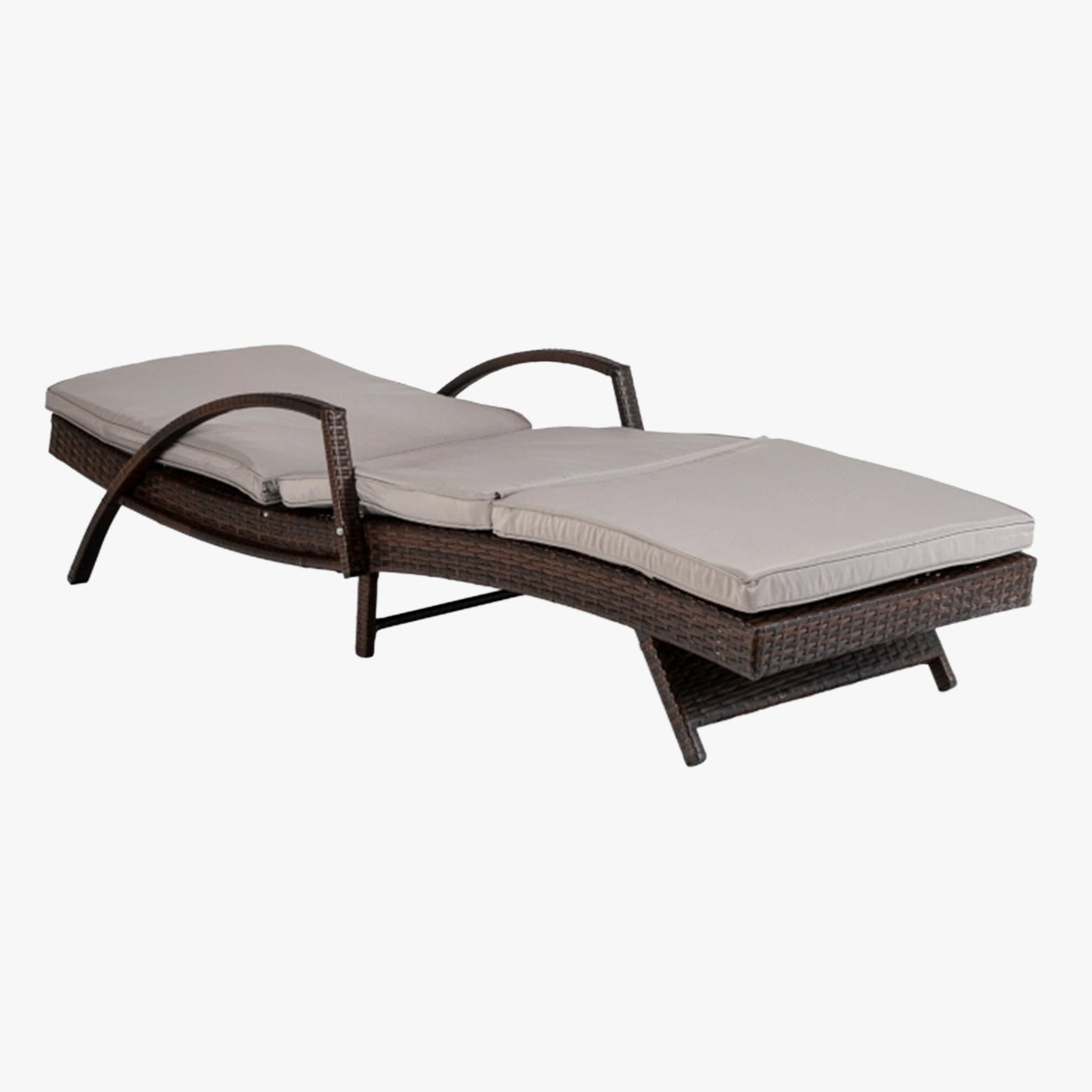 FELIZ Fauteuil de jardin inclinable gris et marron - Mobilier de jardin - Mobilier Deco