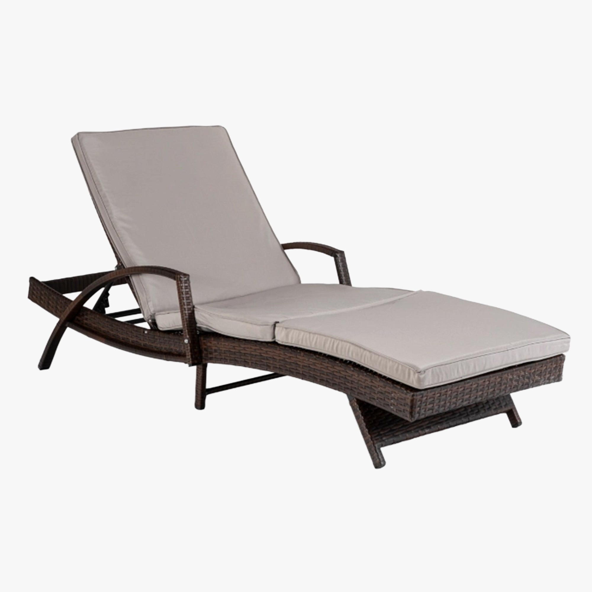 FELIZ Fauteuil de jardin inclinable gris et marron - Mobilier de jardin - Mobilier Deco