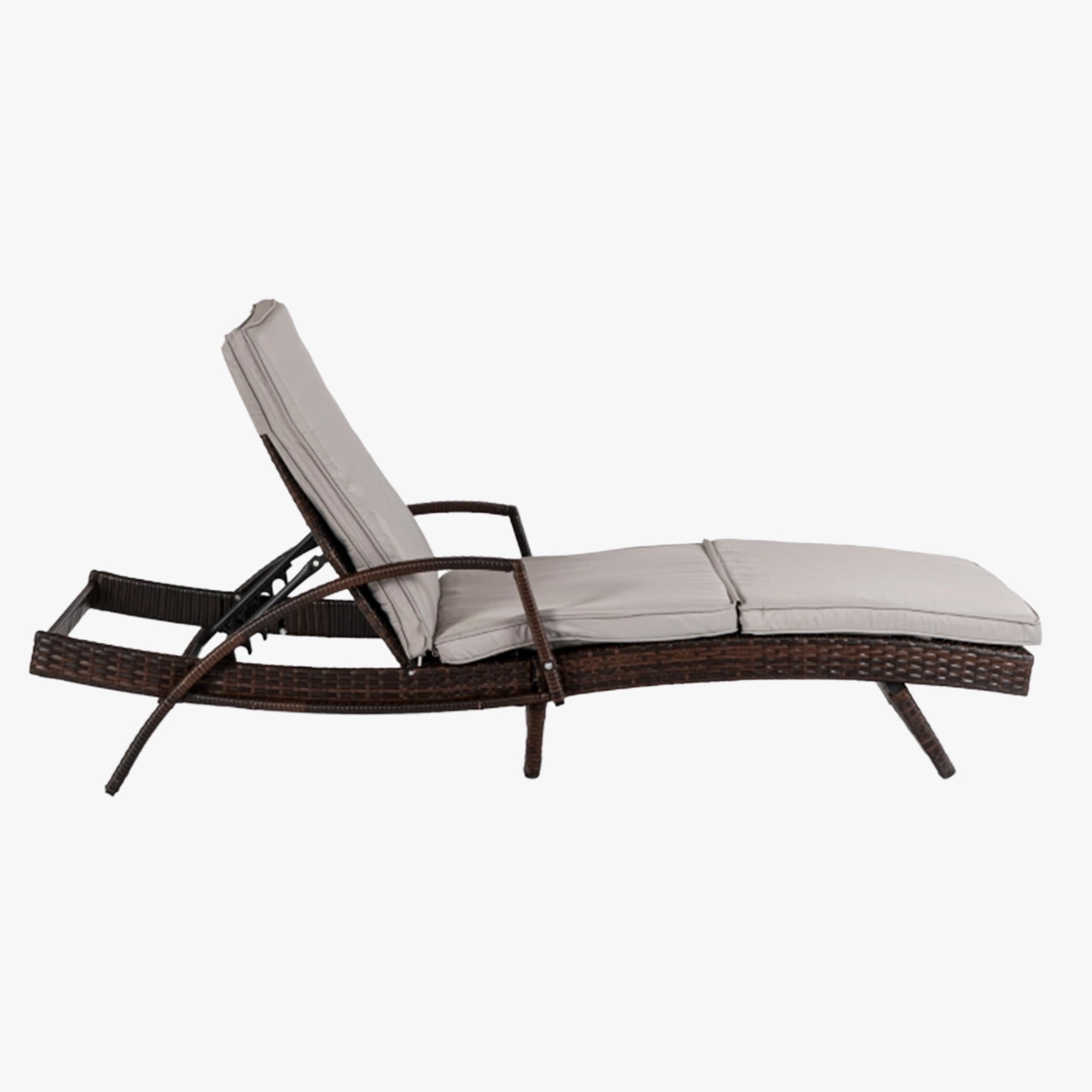FELIZ Fauteuil de jardin inclinable gris et marron - Mobilier de jardin - Mobilier Deco