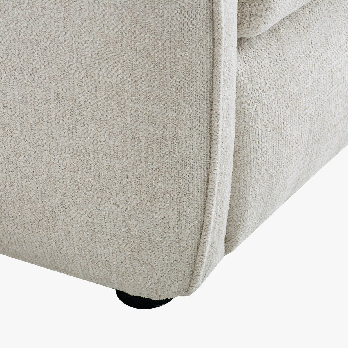 FELYA Canapé 3 places convertible matelas 12 cm en tissu écru - Canapés convertibles - Mobilier Deco