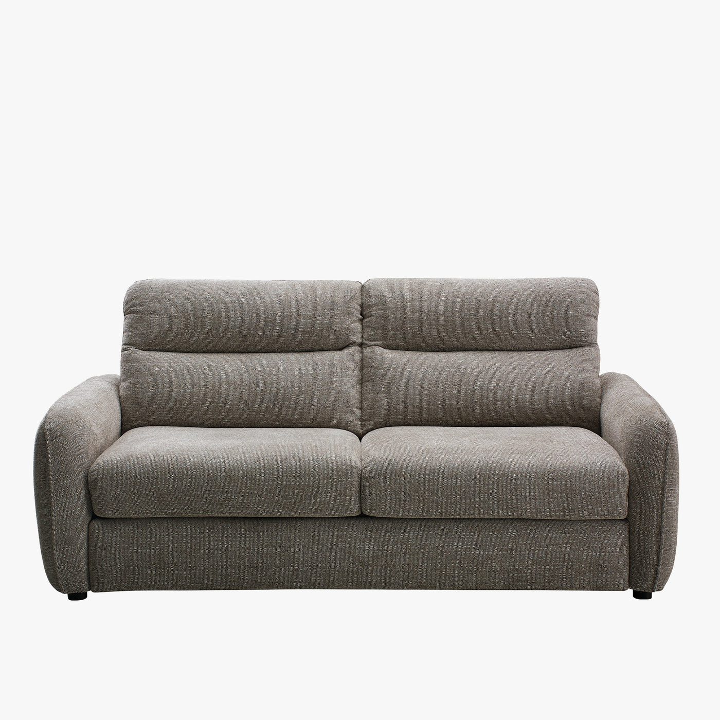 FELYA Canapé 3 places convertible matelas 12 cm en tissu taupe - Canapés convertibles - Mobilier Deco