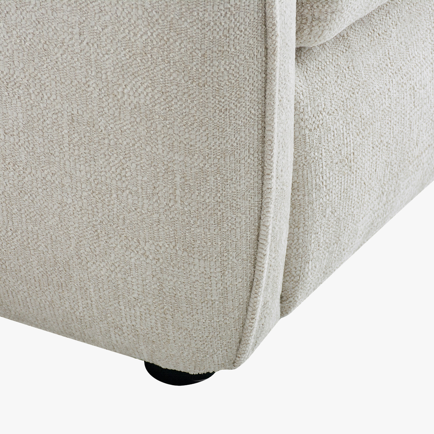 FELYA Canapé 3 places convertible matelas intégré en tissu écru - Canapés convertibles - Mobilier Deco
