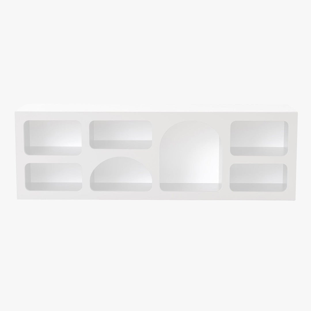 FIANA Meuble TV 7 niches blanc - Meuble TV - Mobilier Deco