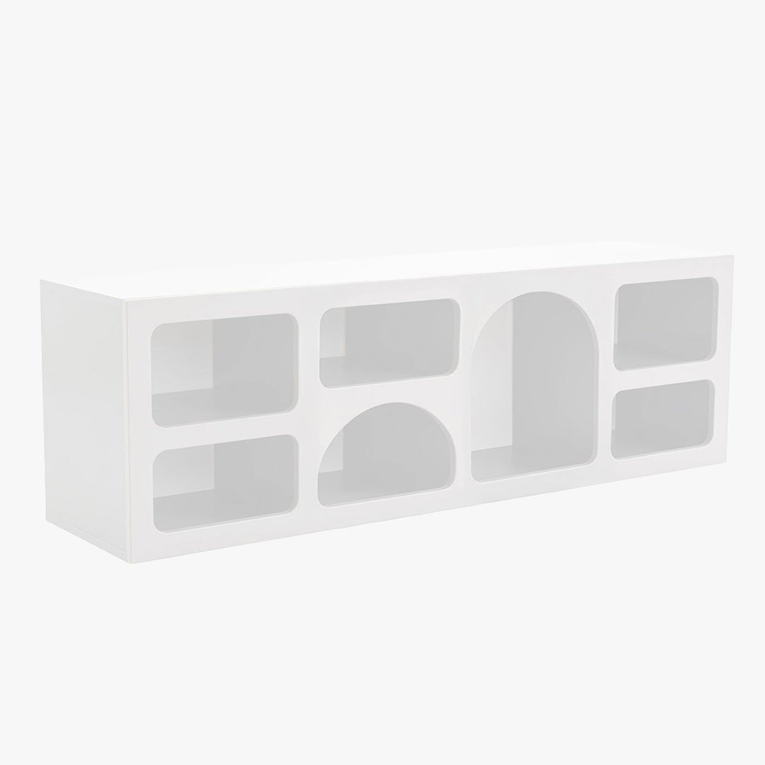 FIANA Meuble TV 7 niches blanc - Meuble TV - Mobilier Deco