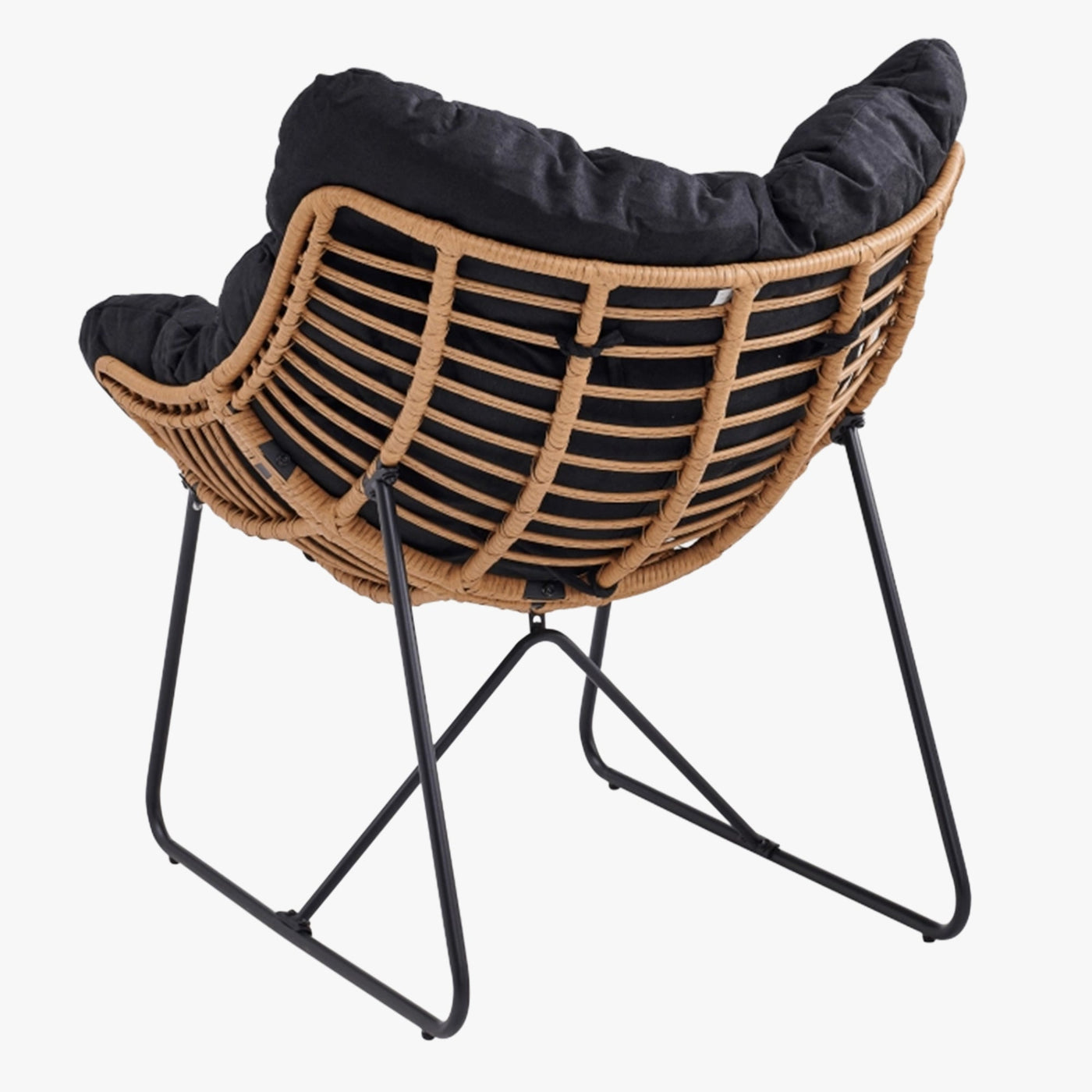 FINN Fauteuil de jardin noir pieds en métal noir - Mobilier de jardin - Mobilier Deco