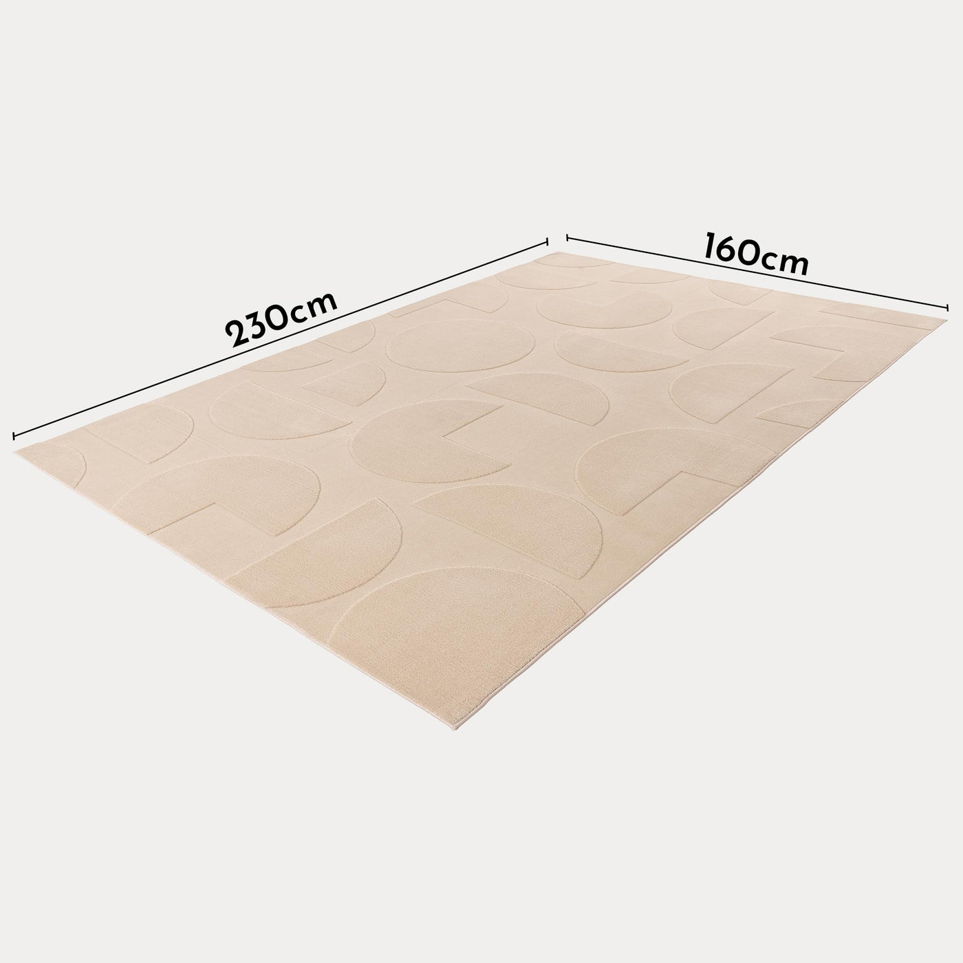 FOCUS Tapis en tissu doux à motif beige - 160x230 cm - Tapis - Mobilier Deco