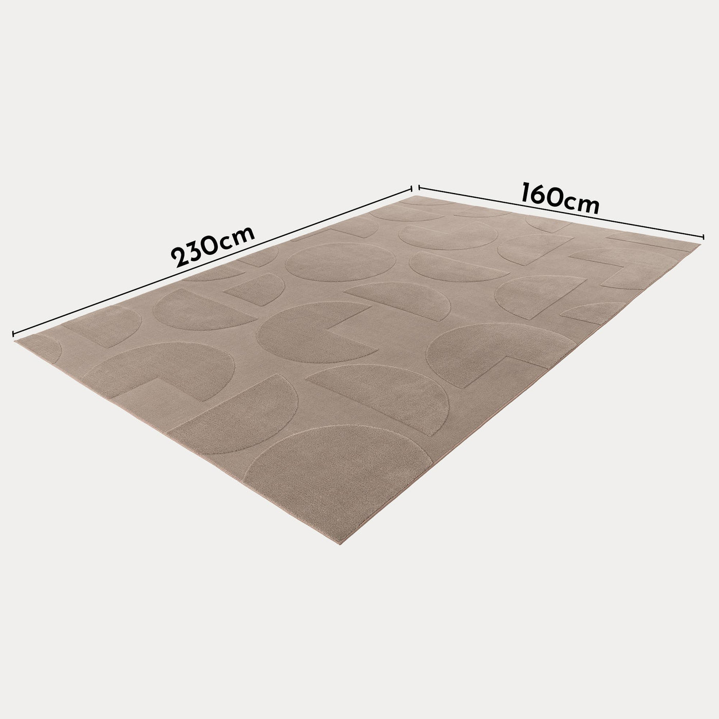FOCUS Tapis en tissu doux à motif taupe - 160x230 cm - Tapis - Mobilier Deco