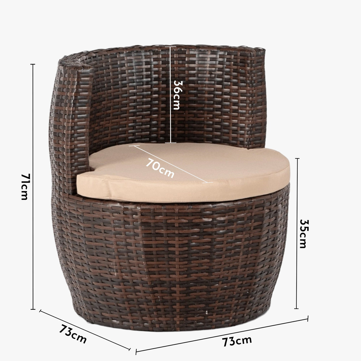 FRIO Ensemble de mobilier de jardin 2 places beige avec table en verre - Mobilier de jardin - Mobilier Deco