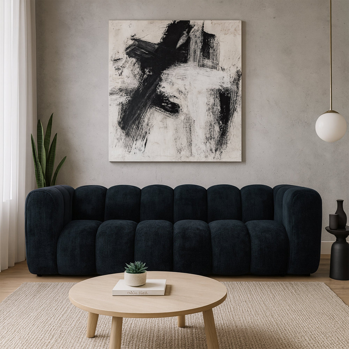 GABY Canapé 3 places en tissu noir - Canapés fixes - Mobilier Deco