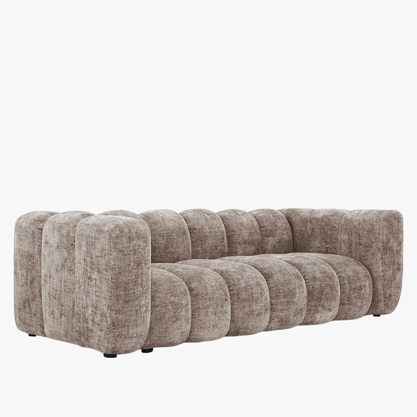 GABY Canapé 3 places en tissu taupe - Canapés fixes - Mobilier Deco
