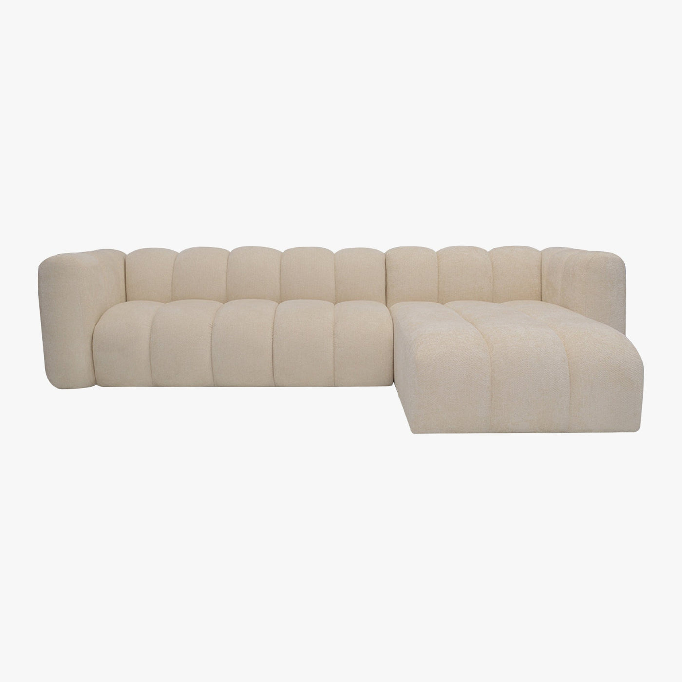 GABY Canapé d'angle réversible en tissu beige - Canapés d'angle - Mobilier Deco