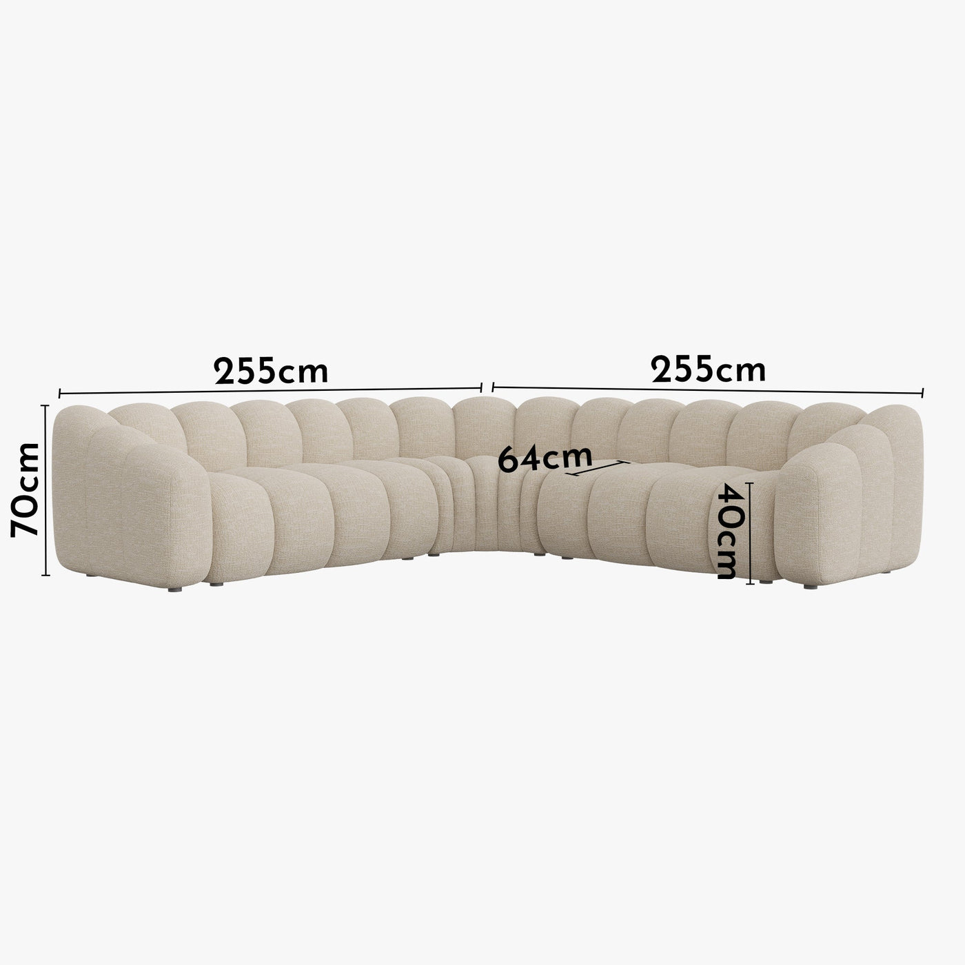 GABY XL Canapé d'angle réversible en tissu beige - Canapés d'angle - Mobilier Deco