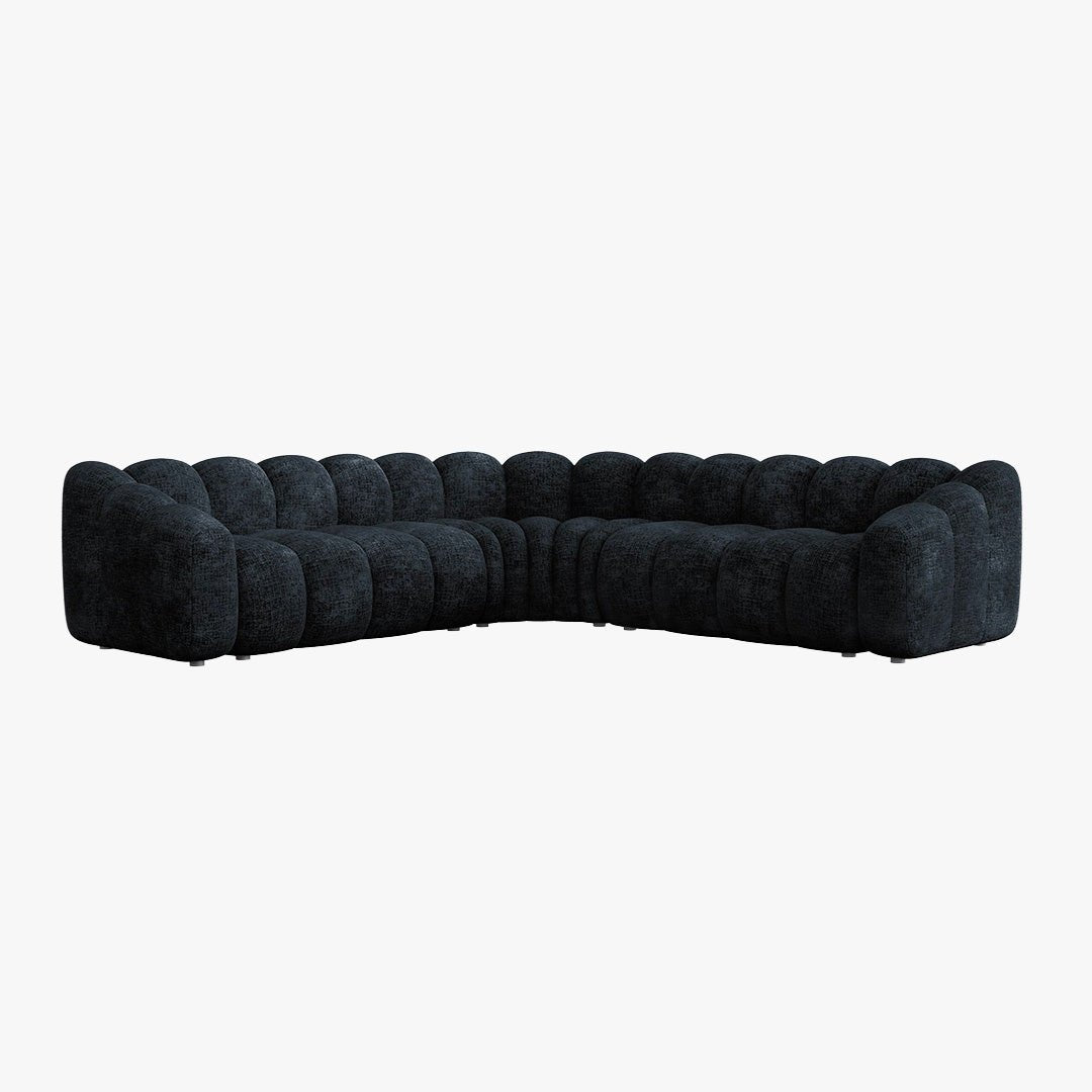 GABY XL Canapé d'angle réversible en tissu noir - Canapés d'angle - Mobilier Deco