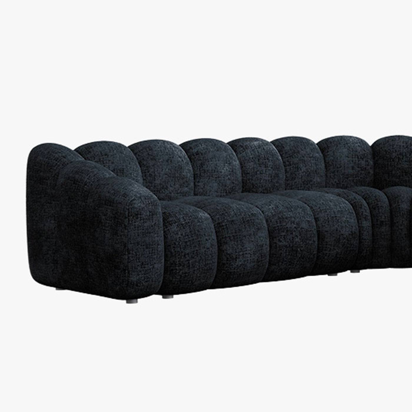 GABY XL Canapé d'angle réversible en tissu noir - Canapés d'angle - Mobilier Deco