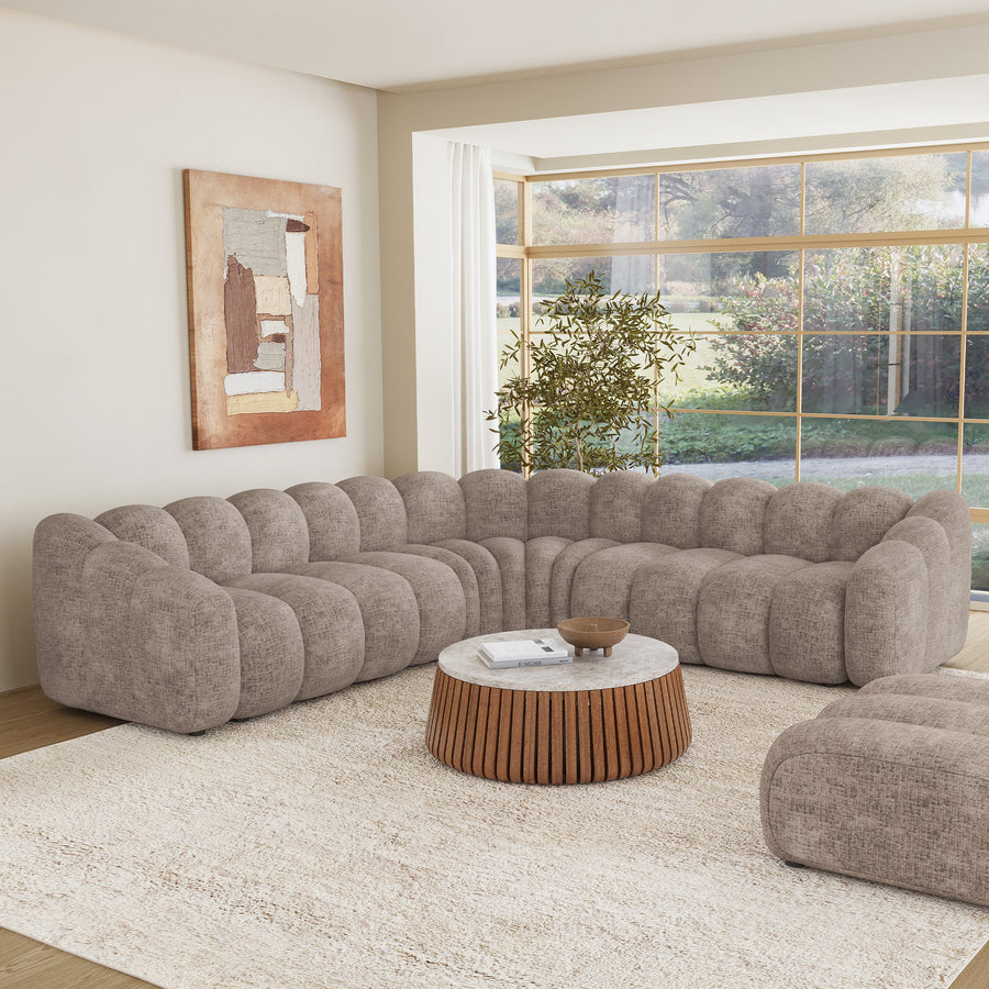 GABY XL Canapé d'angle réversible en tissu taupe — aperçu vidéo