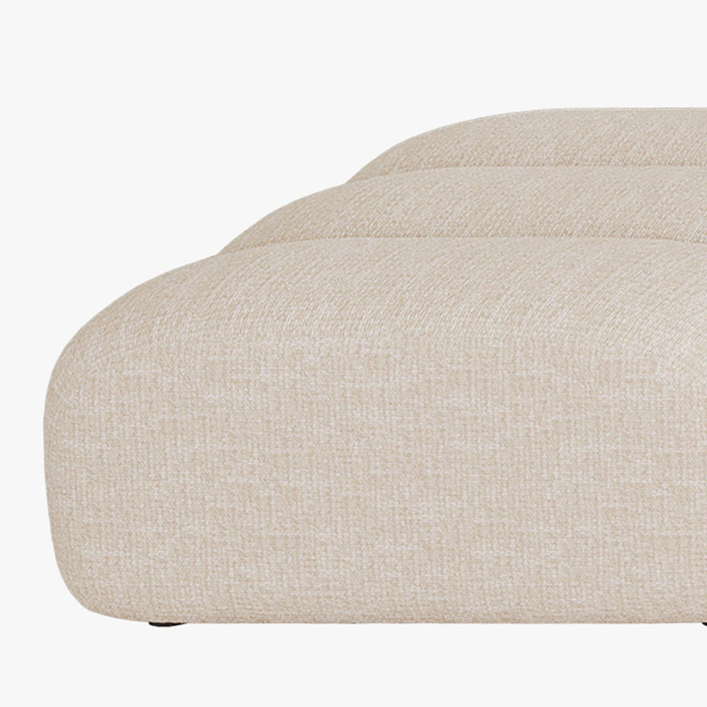 GABYA Pouf rectangle matelassé en tissu beige - Poufs - Mobilier Deco