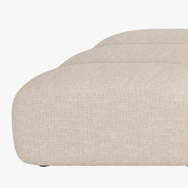 GABYA Pouf rectangle matelassé en tissu beige