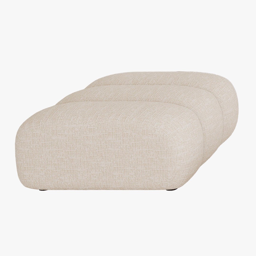 GABYA Pouf rectangle matelassé en tissu beige - Poufs - Mobilier Deco