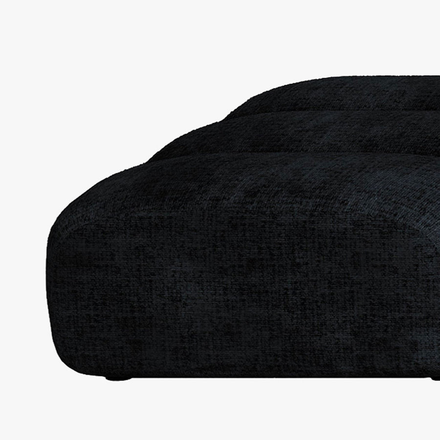 GABYA Pouf rectangle matelassé en tissu noir — aperçu vidéo