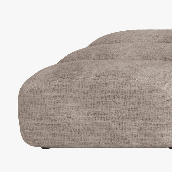 GABYA Pouf rectangle matelassé en tissu taupe