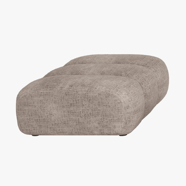 GABYA Pouf rectangle matelassé en tissu taupe