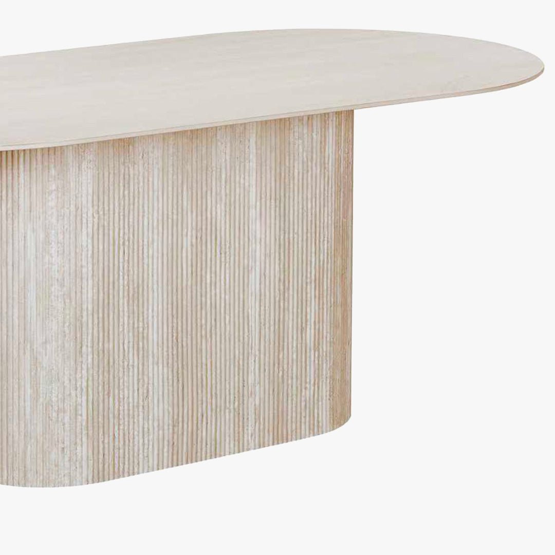 GAEL XL Table à manger ovale en céramique beige 180 cm - Table à manger - Mobilier Deco