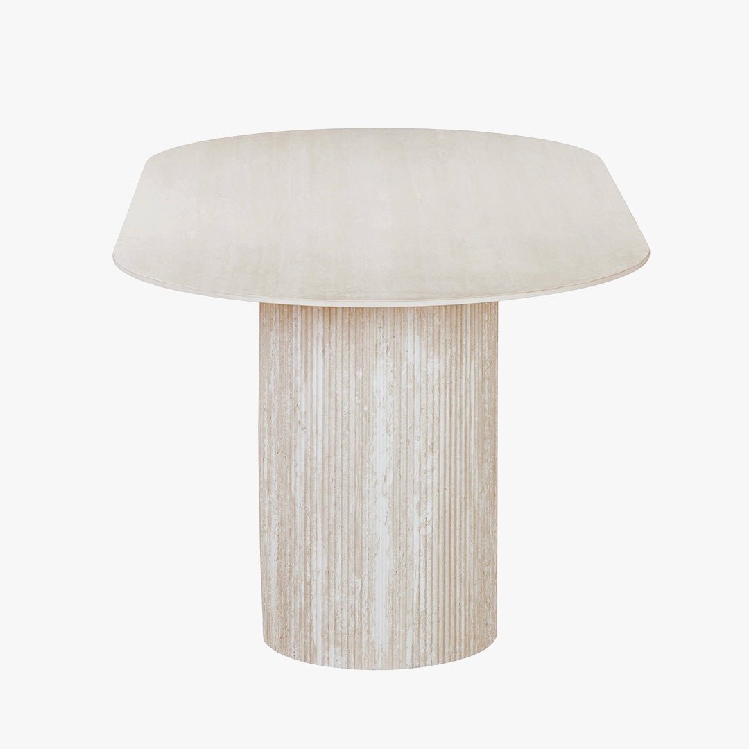 GAEL XL Table à manger ovale en céramique beige 180 cm - Table à manger - Mobilier Deco