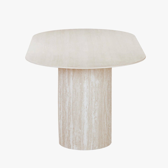GAEL XL Table à manger ovale en céramique beige 180 cm