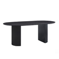 GALIA Table à manger ovale couleur marron foncé