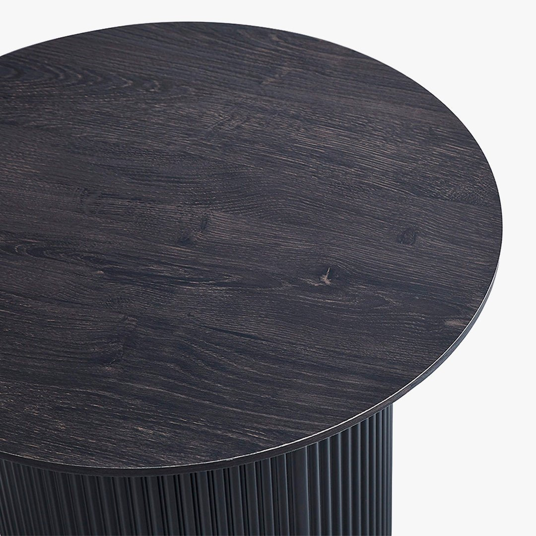 GALIA Table basse ronde couleur marron foncé D50 cm - Table basse - Mobilier Deco