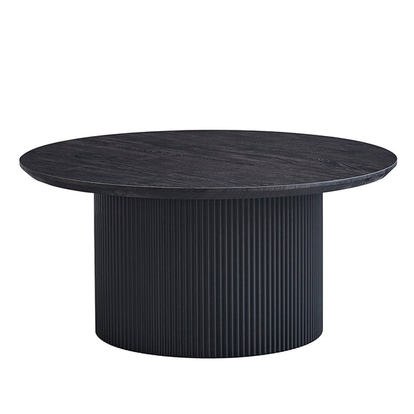 GALIA Table basse ronde couleur marron foncé D80 cm