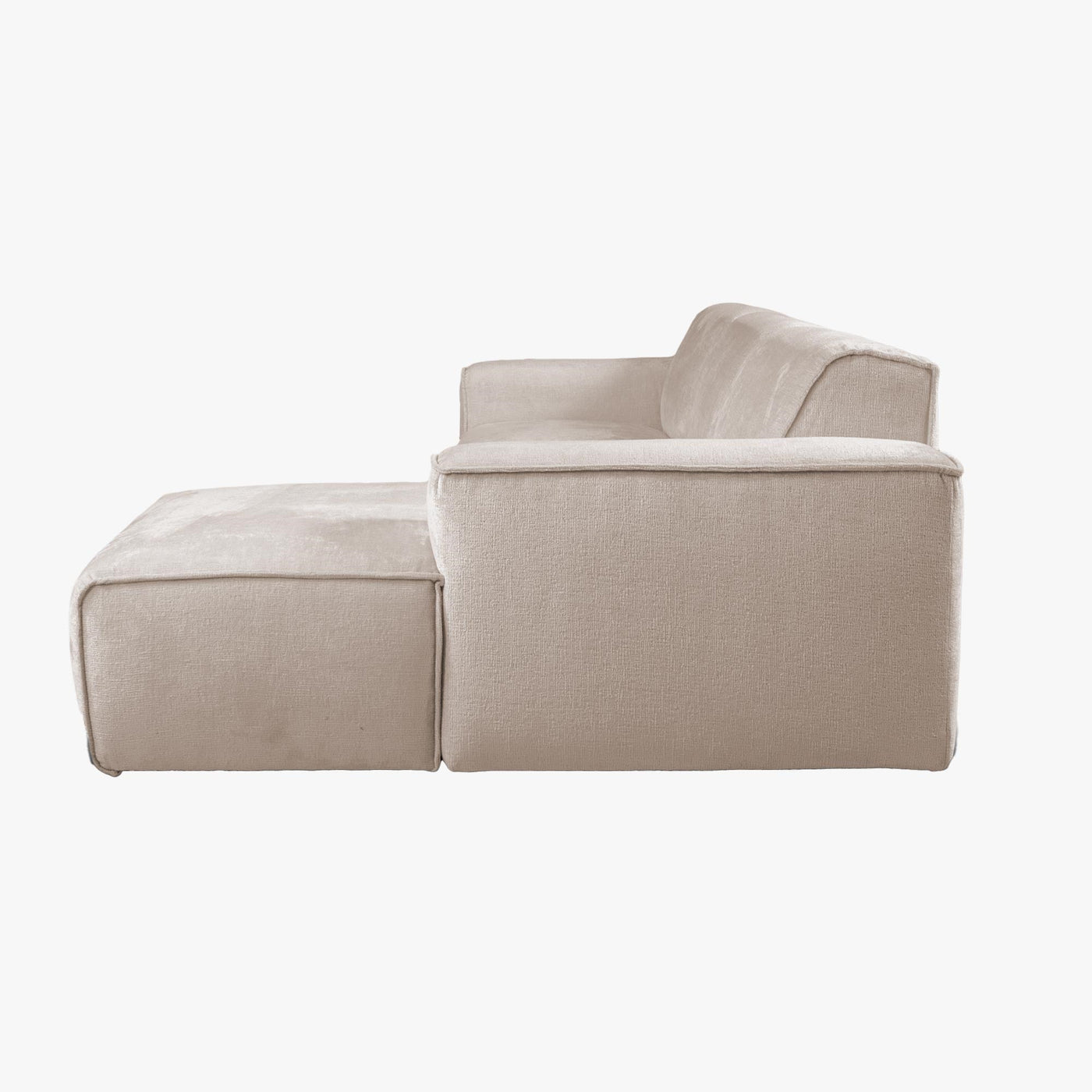 GIULIA Canapé d'angle en tissu beige - Angle droit - Canapés d'angle - Mobilier Deco