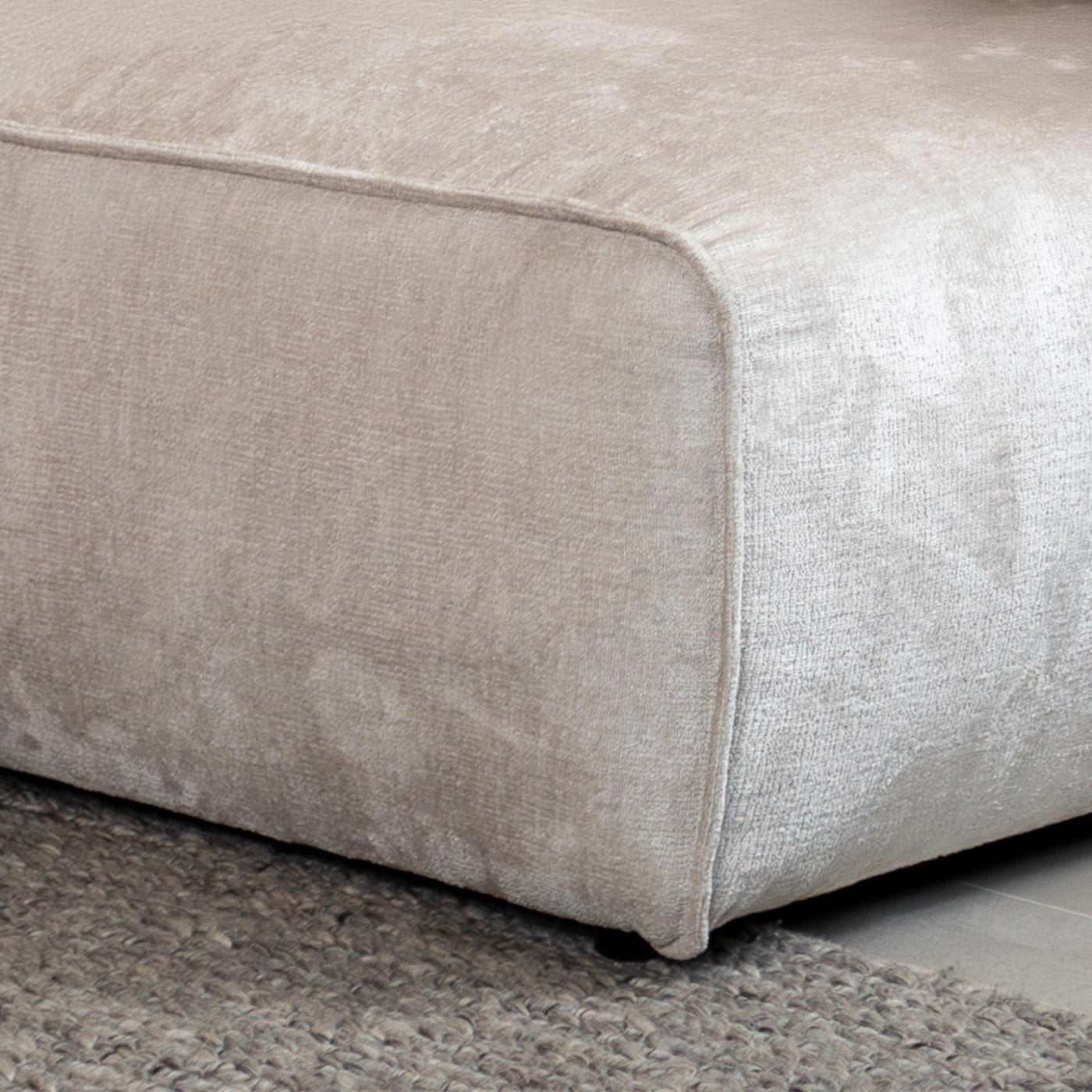 GIULIA Canapé d'angle en tissu beige - Angle droit - Canapés d'angle - Mobilier Deco