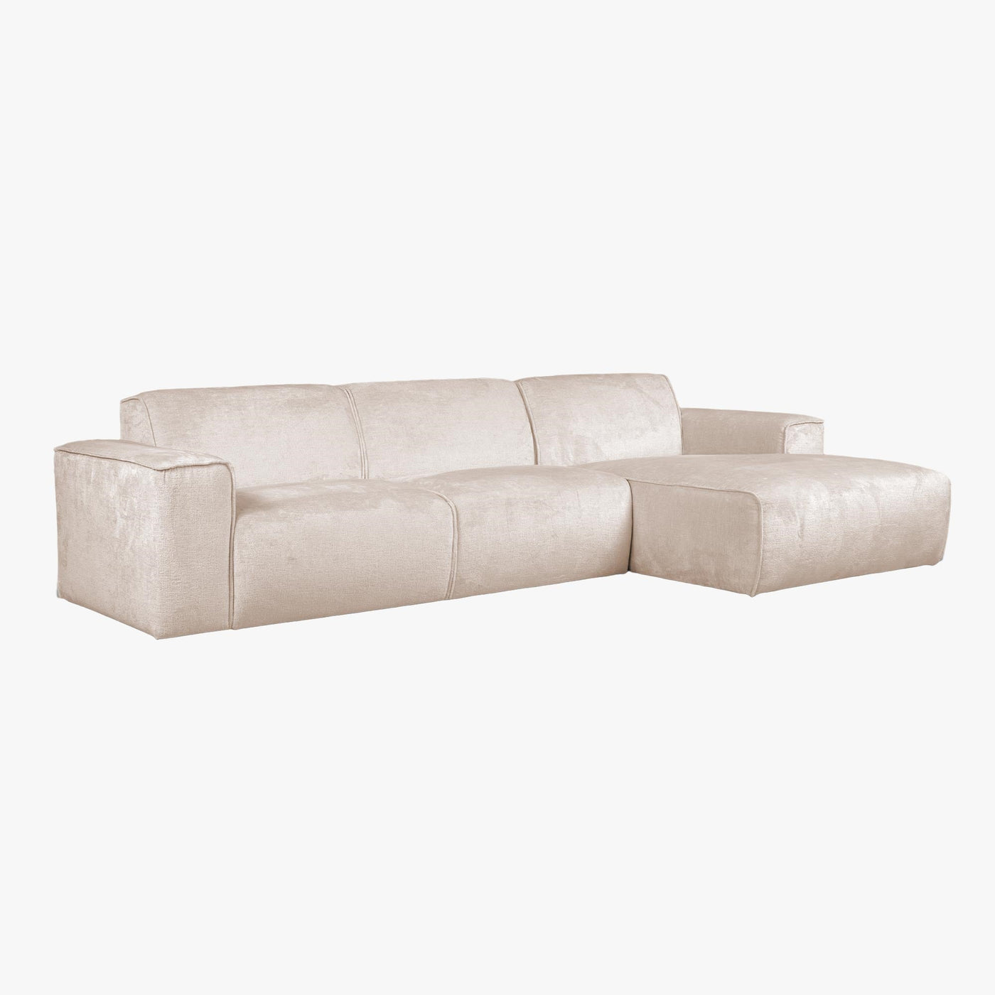 GIULIA Canapé d'angle en tissu beige - Angle droit - Canapés d'angle - Mobilier Deco