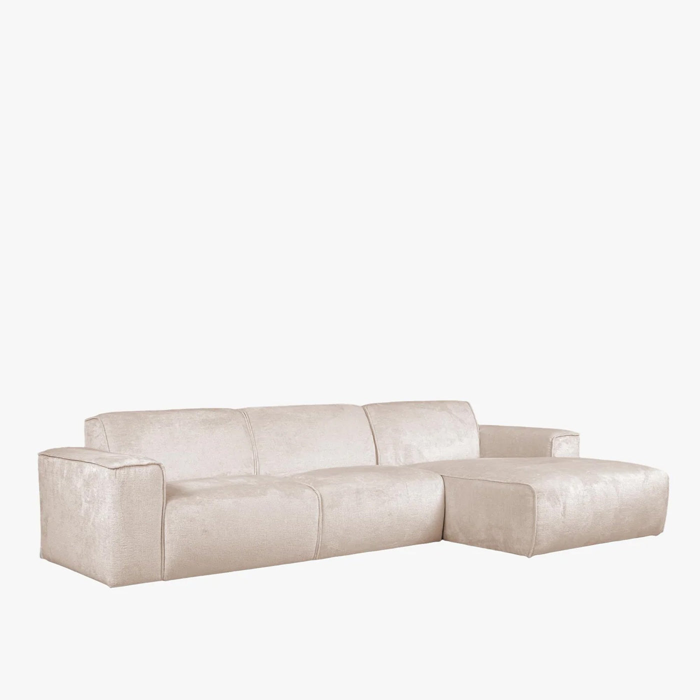 GIULIA Canapé d'angle en tissu beige - Angle droit - Canapés d'angle - Mobilier Deco